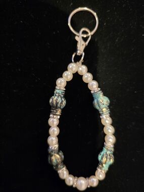 Pearl and Turquoise-Gold Beaded Bracelet